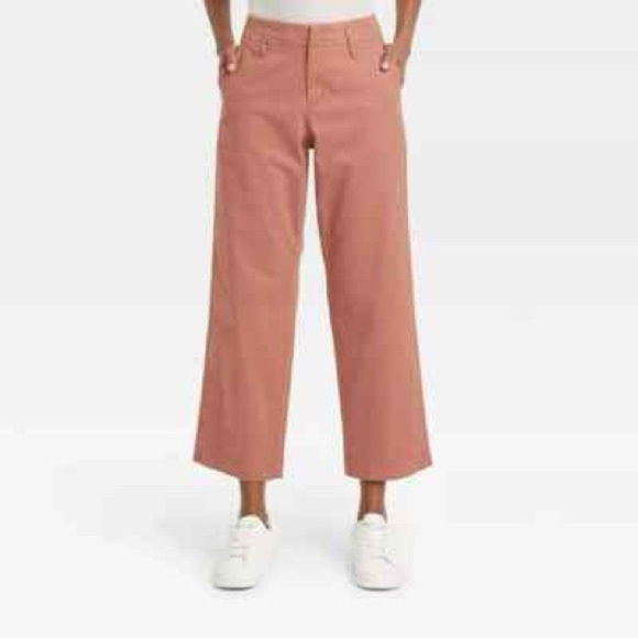 A New Day Salmon Pink Wide Leg Cropped Pant size 4 - Picture 1 of 12